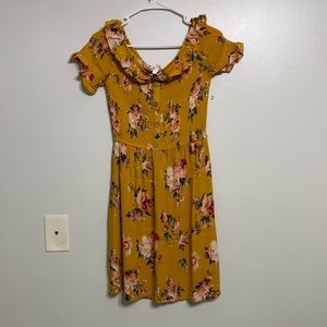 Gold floral dress
